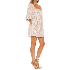 NWT Amanda Uprichard Babydoll Dress Coquette Puff Sleeve Peplum Feminine Size L